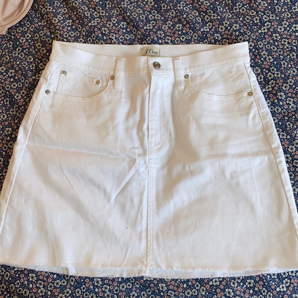 J.Crew white denim skirt